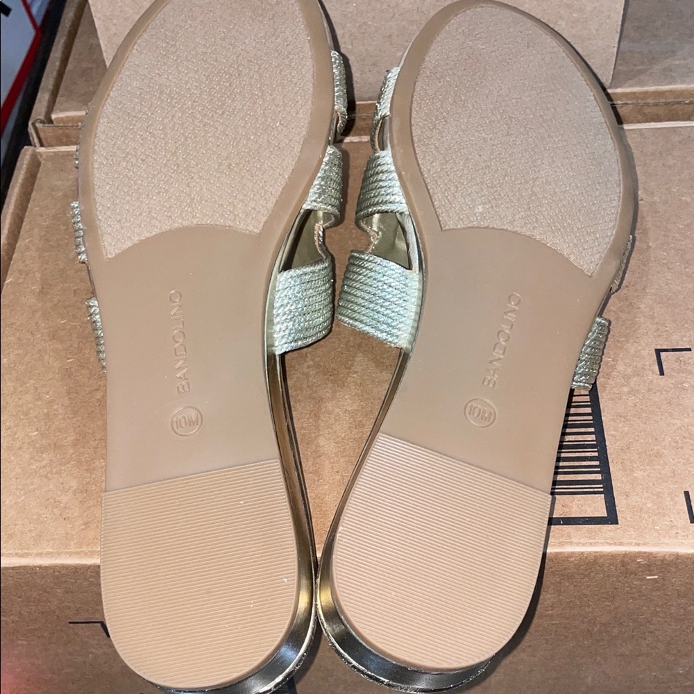 Bandolino Women's Woven Metallic Slide Sandals-New-Size 10 - Picture 8 of 8